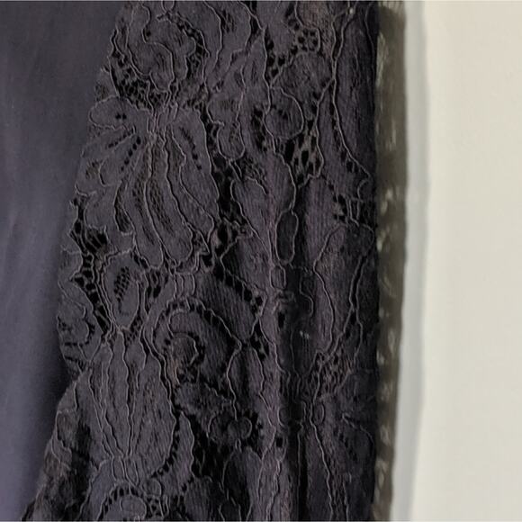Women's LOFT Navy Blue Lace Sheer Sleeves Dress Size 4 Holiday - Picture 6 of 6